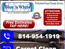 Tablet Screenshot of bluenwhitecarpetcare.com